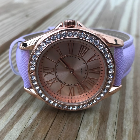 Womens Watch Purple Band Ladies Analog Wrist Watch - Picture 4 of 8